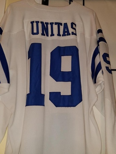 Johnny Unitas White and Blue Colts "Throwback" Jersey